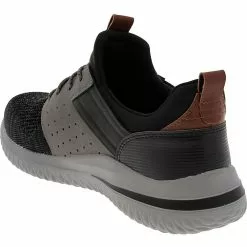 Skechers Shoes Skechers Delson 3.0 Cicada Lace Up Casual Shoes - Mens -WOMENS ATHLETIC SHOES Shop SK 210238 BLK3